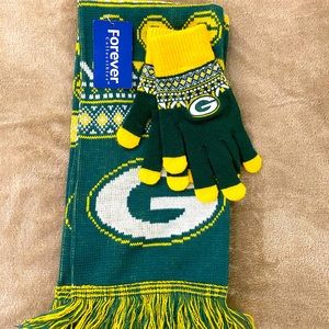 Green Bay Packers Scarf & Gloves Combo - Unisex